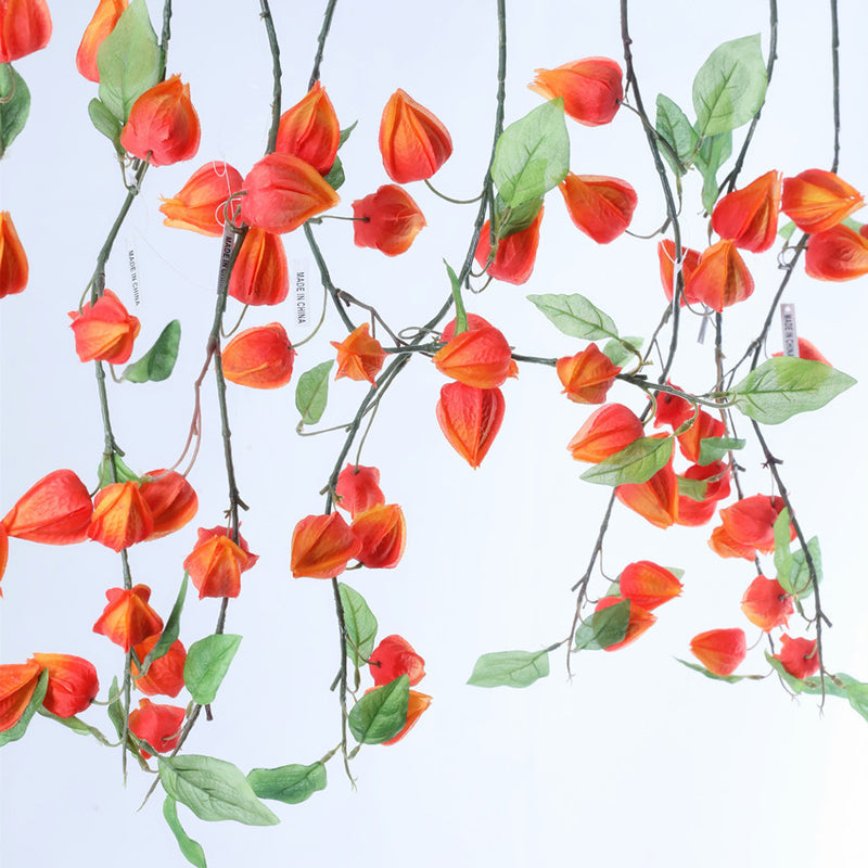 Bulk Extra Long Stem 34" Lantern Dangling Fruit Vine with Leaf Artificial Fruit Floral Wholesale