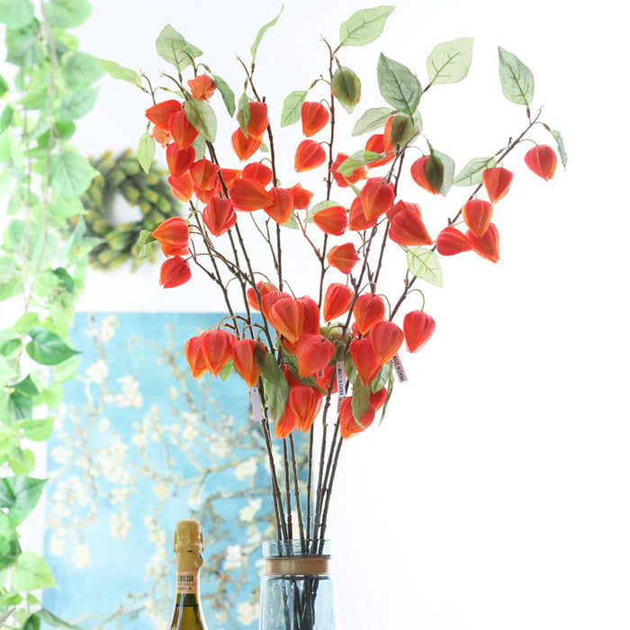 Bulk Extra Long Stem 34" Lantern Dangling Fruit Vine with Leaf Artificial Fruit Floral Wholesale