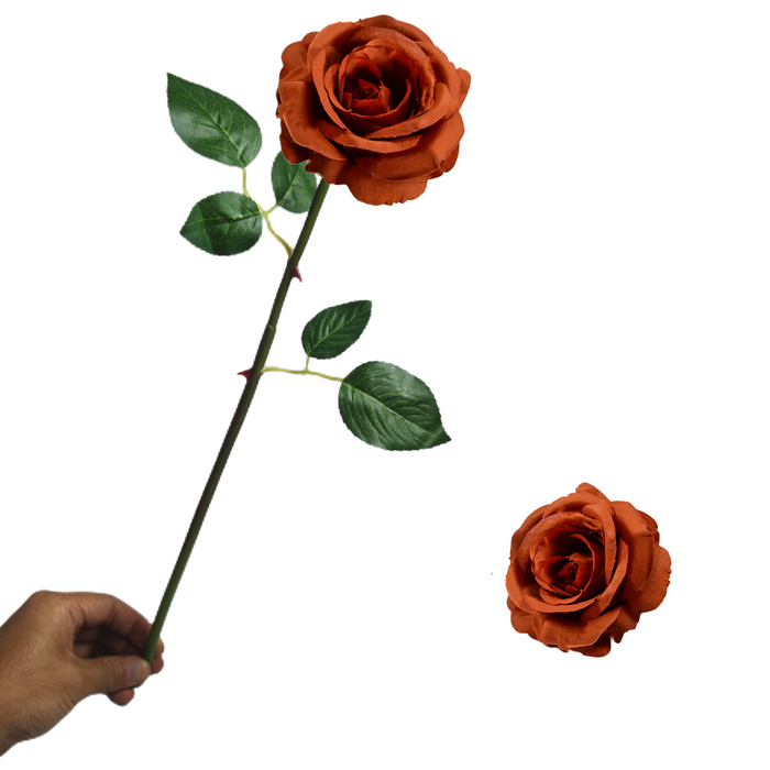 Peach Coral Rose Stem | Artificial Flowers | Fake Roses | Silk Roses | Faux  Flowers | Flowers in Bulk(1 stem)