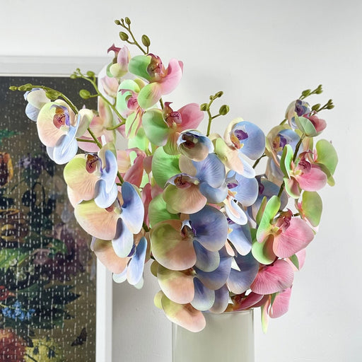 plastic orchid plants Bulk Exclusive Gradient Plastic Orchids Stem Phalaenopsis Flowers Artificial Wholesale