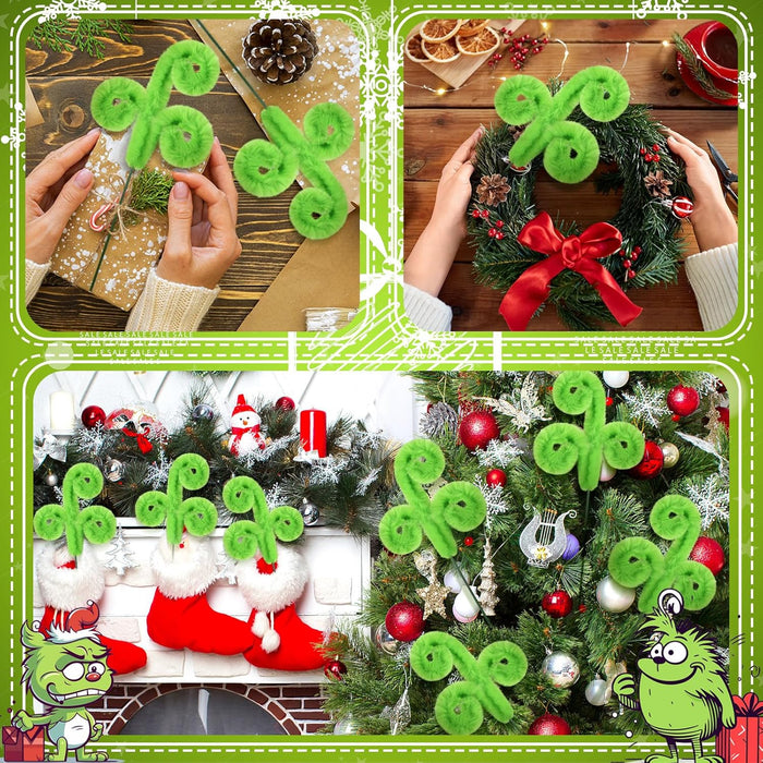 Bulk 10pcs Green Furry Christmas Tree Picks Christmas Ornaments Wholesale