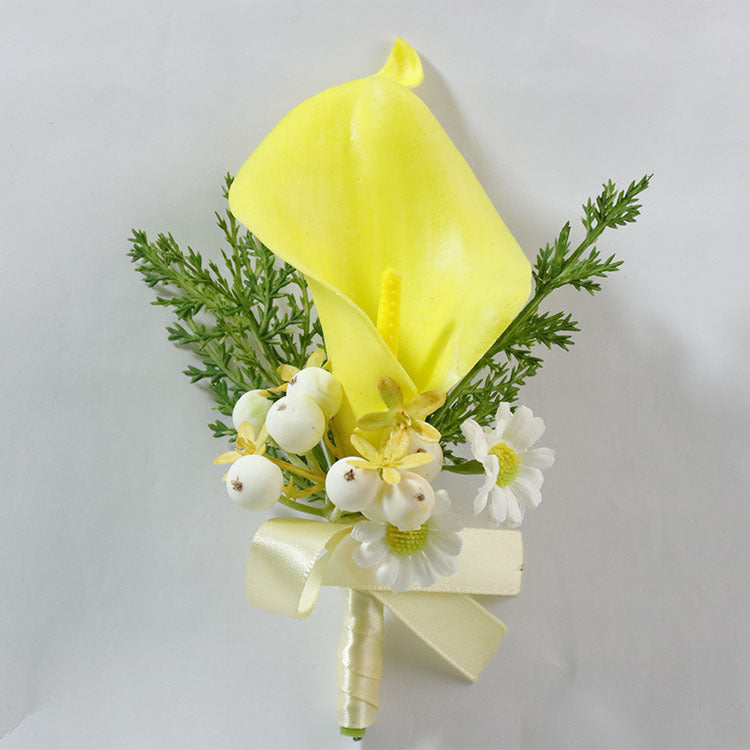 Bulk Yellow Corsage and Boutonniere Rustic Vintage Weddings Proms Wholesale