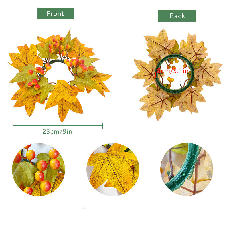 Lot de 4 anneaux de bougies d'automne en vrac pour les centres de table de Thanksgiving, décoration de table d'automne, vente en gros