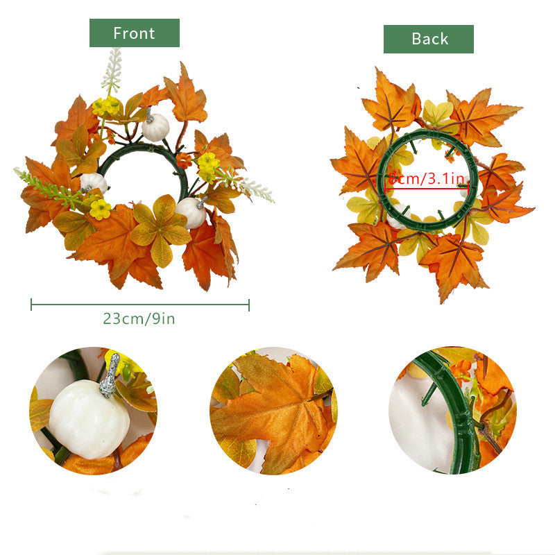 Lot de 4 anneaux de bougies d'automne en vrac pour les centres de table de Thanksgiving, décoration de table d'automne, vente en gros