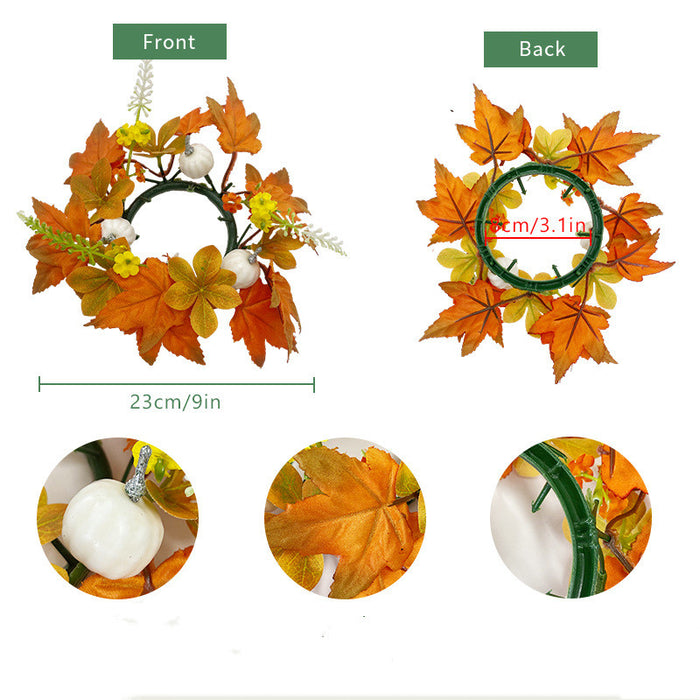 Bulk 4pcs Fall Candle Rings for Thanks Giving Autumn Centerpieces Table Decor Wholesale