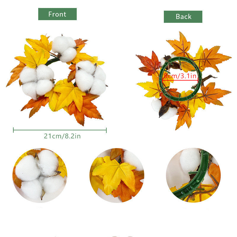 Lot de 4 anneaux de bougies d'automne en vrac pour les centres de table de Thanksgiving, décoration de table d'automne, vente en gros