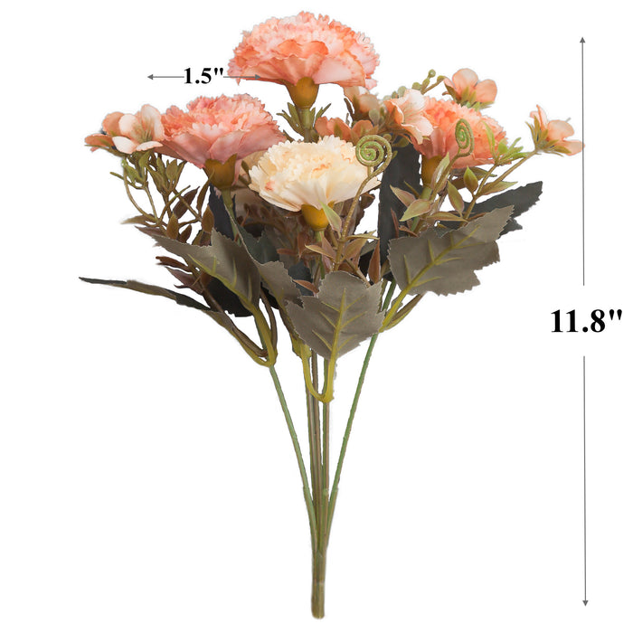 Bulk 12" Carnation Bush Artificial Silk Flowers Wholesale