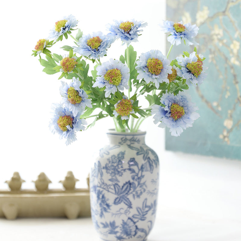 Bulk 18" Cephalaria Silk Flower Stems Ideal for Wedding & Home Decor Wholesale