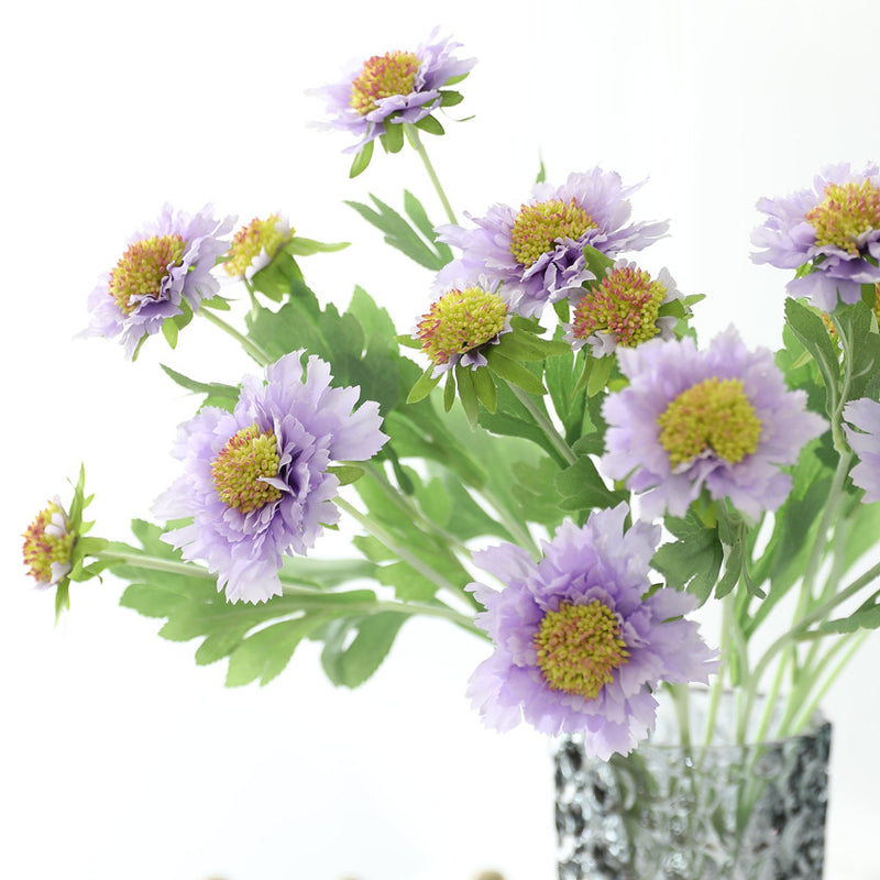 Bulk 18" Cephalaria Silk Flower Stems Ideal for Wedding & Home Decor Wholesale