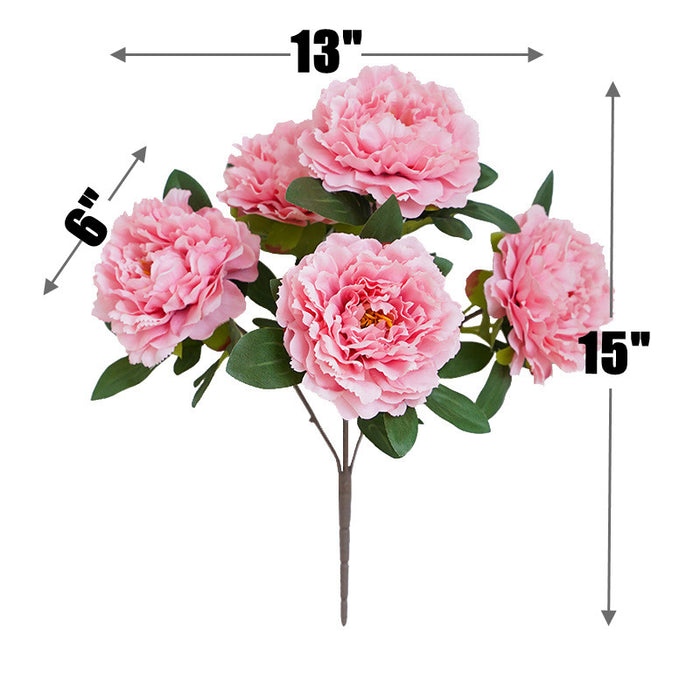 Bulk 15 inches Tall Chinese Peony Bush Artificial Silk Peony Flowers Wholesale