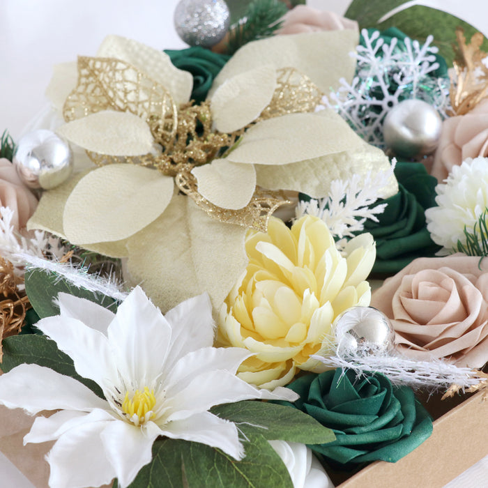 Bulk Christmas Artificial Flower Heads Box Set for DIY Bouquet Centerpieces Decor Floral Arrangement Decor Wholesale