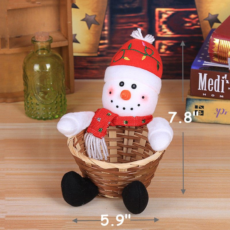 Bulk 5Pcs Crafts Santa Gingerbread Snowman Christmas Candy Box Basket Holder Wholesale