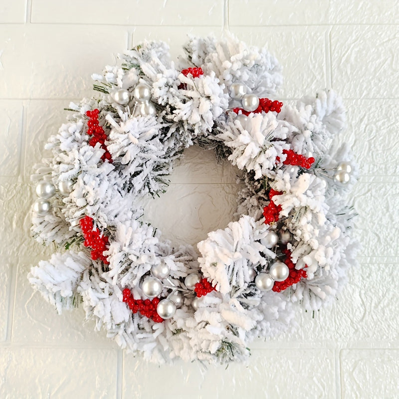 Bulk Christmas Frosted Berry Red Berry Candle Wreath Holiday Decor for Fireplace, Dining Table, Christmas Party Wholesale