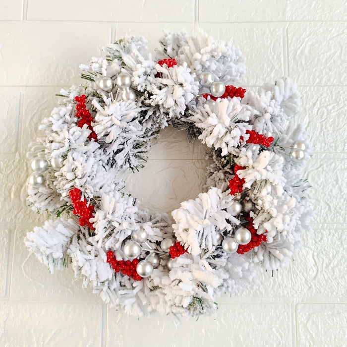 Bulk Christmas Frosted Berry Red Berry Candle Wreath Holiday Decor for Fireplace, Dining Table, Christmas Party Wholesale