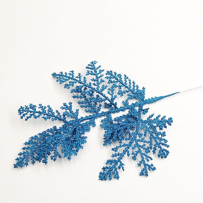 Aiguilles de pin artificielles à paillettes de Noël en vrac, fausses brindilles florales, tiges de pin en gros