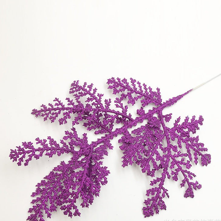 Aiguilles de pin artificielles à paillettes de Noël en vrac, fausses brindilles florales, tiges de pin en gros