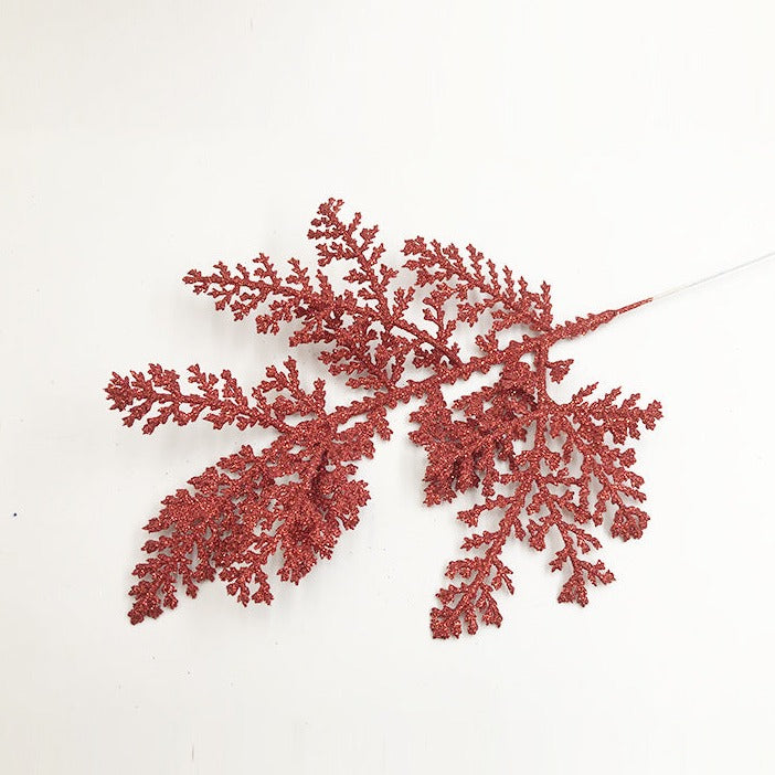 Aiguilles de pin artificielles à paillettes de Noël en vrac, fausses brindilles florales, tiges de pin en gros