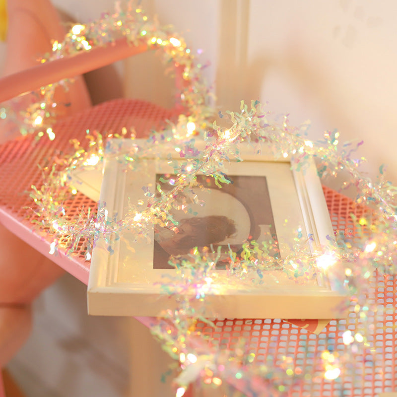 Bulk 9.8FT Pre-lit Christmas Tinsel Garland Shiny Twist Garland Hanging Wholesale