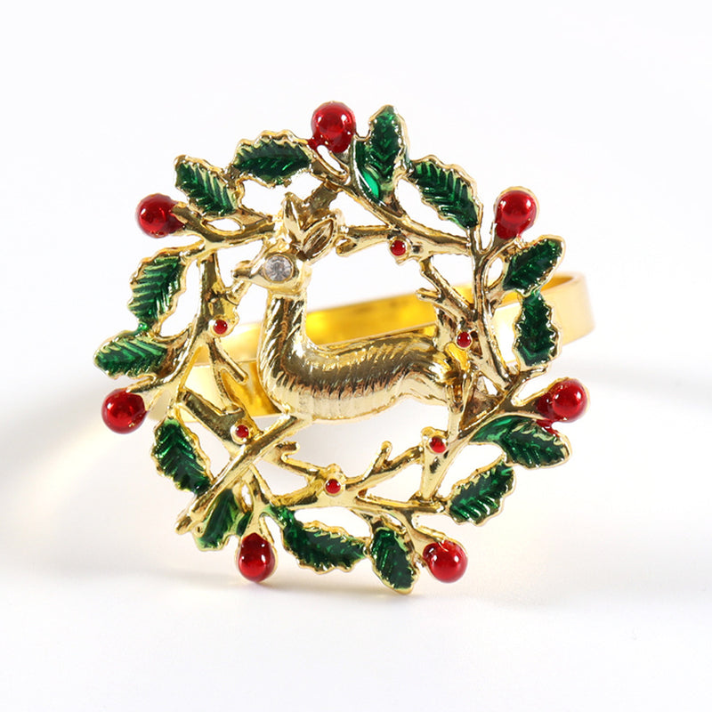 Lot de 6 porte-serviettes de Noël en vrac