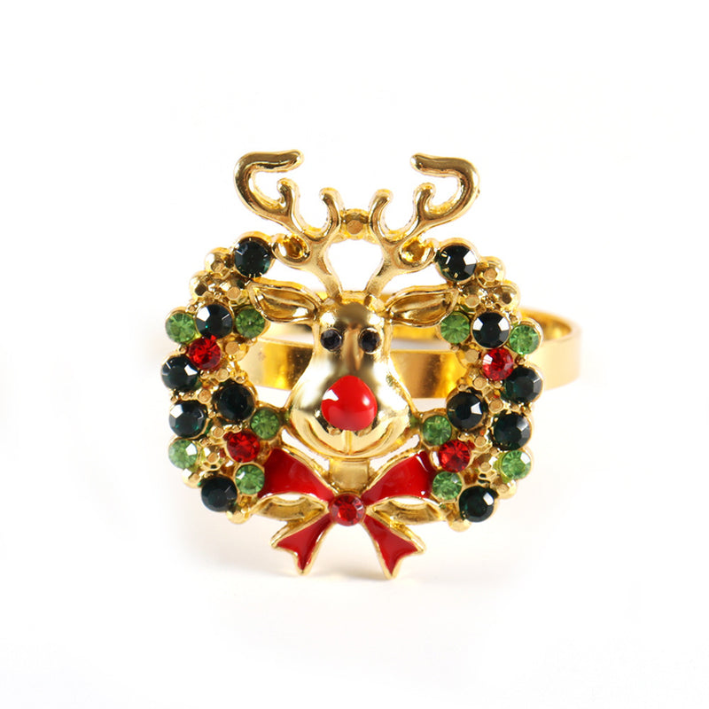 Lot de 6 porte-serviettes de Noël en vrac