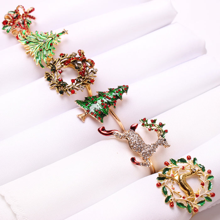 Bulk Set of 6pcs Christmas Napkin Rings Holders Wholesale