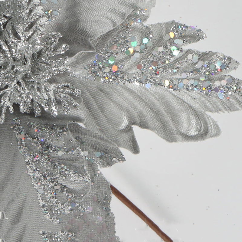 Lot de 500 tiges de poinsettia de Noël personnalisées à paillettes, décorations de Noël en gros