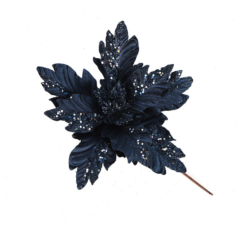 Lot de 500 tiges de poinsettia de Noël personnalisées à paillettes, décorations de Noël en gros