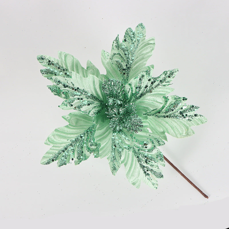 Lot de 500 tiges de poinsettia de Noël personnalisées à paillettes, décorations de Noël en gros