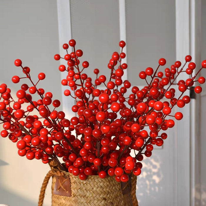 Bulk 16" Christmas Red Berry Picks Tallos Flores artificiales al por mayor 
