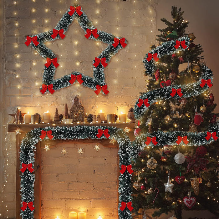 Clearance Bulk 30 LED Christmas Tinsel Garland Artificial Christmas Fireplace Mantel Garland Wholesale