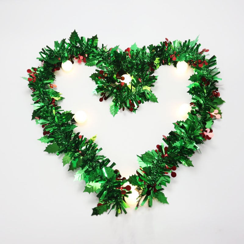 Bulk 10Pcs Total 65Ft Tinsel Garland Metallic Leaves Berries Hanging Wholesale