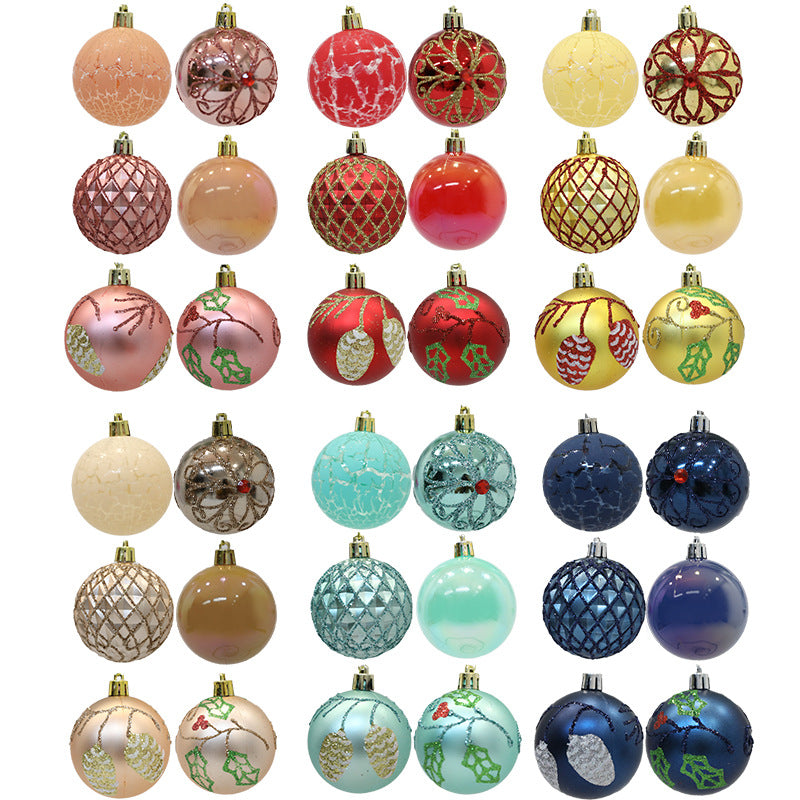 Bulk 12pcs Christmas Ball Ornaments Glitter Hanging Ornaments Wholesale