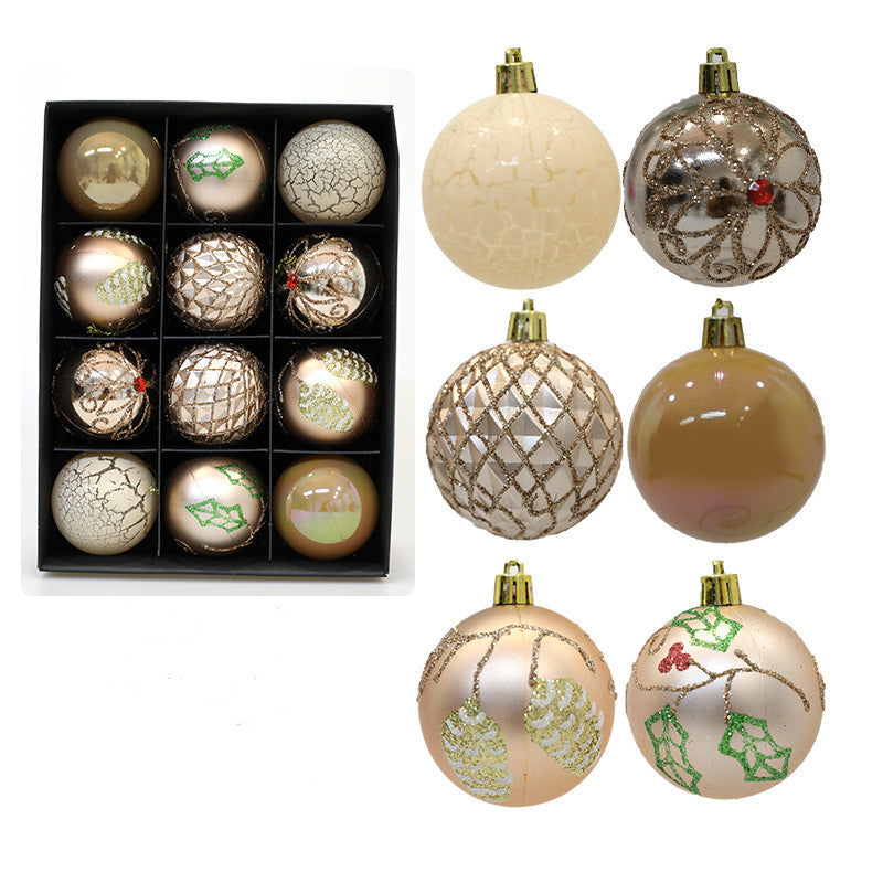 Bulk 12pcs Christmas Ball Ornaments Glitter Hanging Ornaments Wholesale