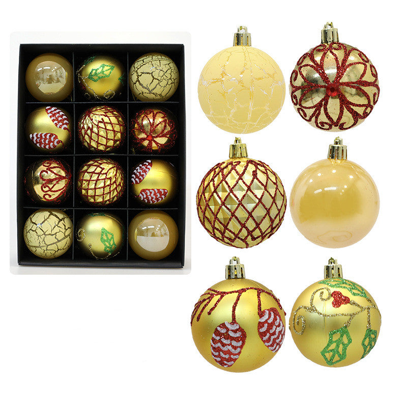 Bulk 12pcs Christmas Ball Ornaments Glitter Hanging Ornaments Wholesale