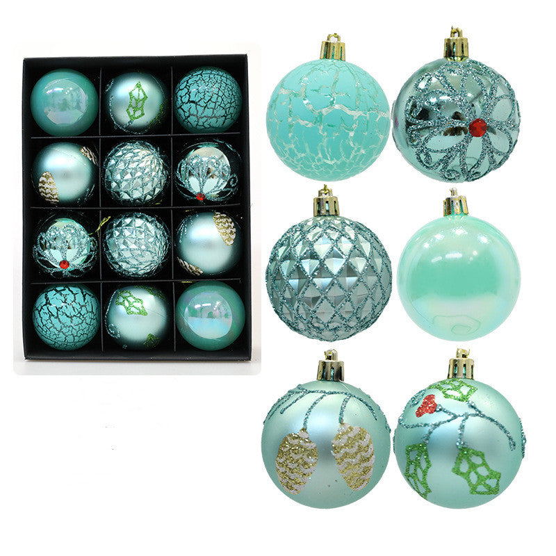 Bulk 12pcs Christmas Ball Ornaments Glitter Hanging Ornaments Wholesale