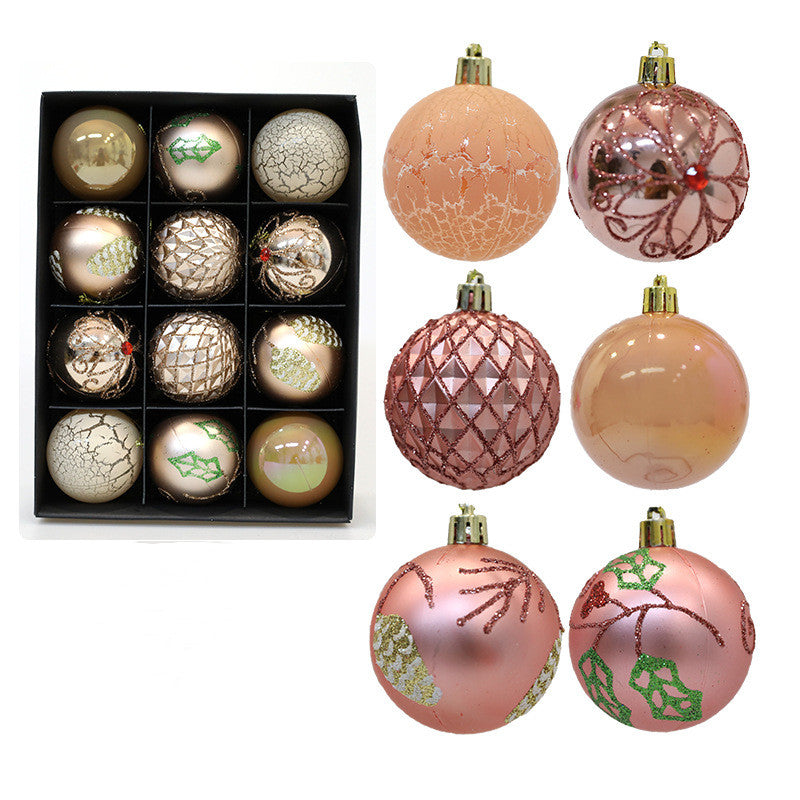 Bulk 12pcs Christmas Ball Ornaments Glitter Hanging Ornaments Wholesale