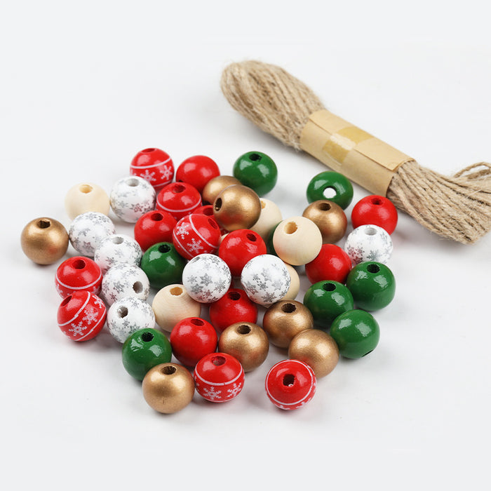 Bulk Christmas Wood Beads Garland Craft Set Wholesale