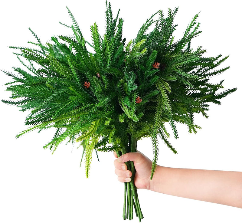 Branches de pin Norfolk en vrac de 18 pouces de hauteur avec lumières LED Branches de Noël artificielles en gros