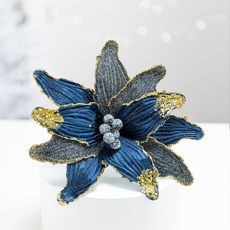 Bulk 10" Christmas Sequin Velvet Christmas Flower for Crafts Christmas Decor Wholesale