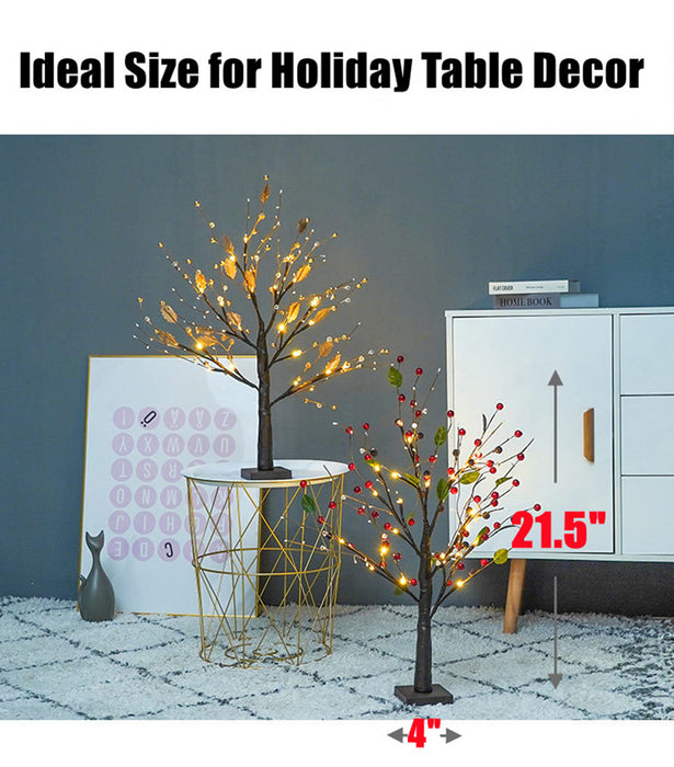 Bulk Pre-lit Christmas Tree with Berries Lights for Table Battery Operated Wholesale