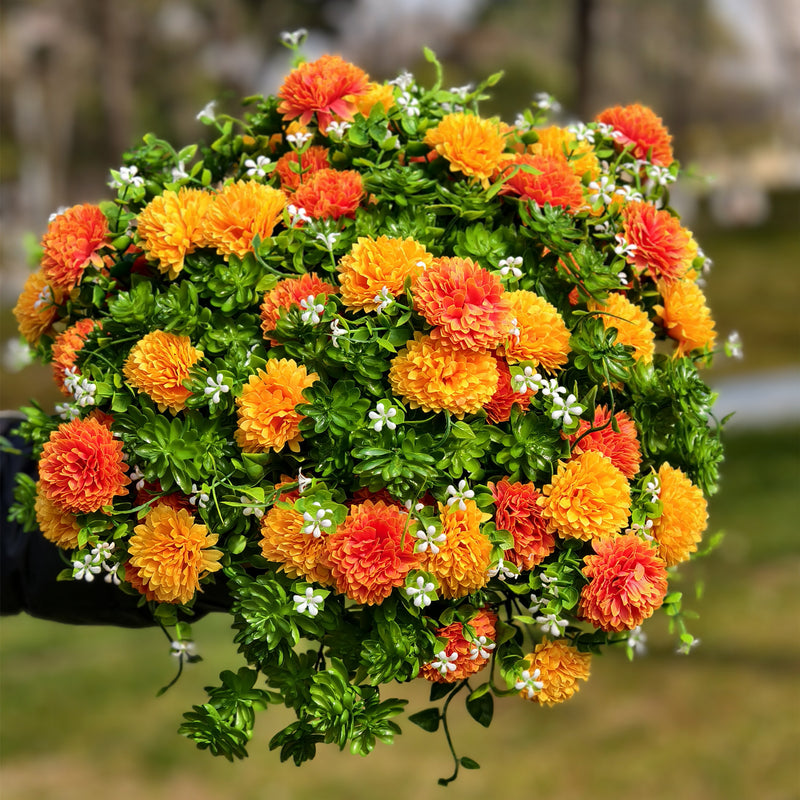 Bulk Chrysanthemum Succulent Gladiolus Bushes Artificial Plants and Flowers for Outdoors UV Resistant Flowers Wholesale
