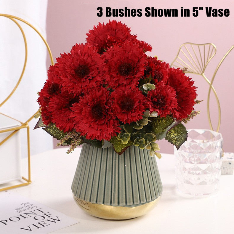 Bulk 11.8" Lifelike Artificial Chrysanthemum Mum Bush Silk Flowers for Table Centerpieces Wholesale