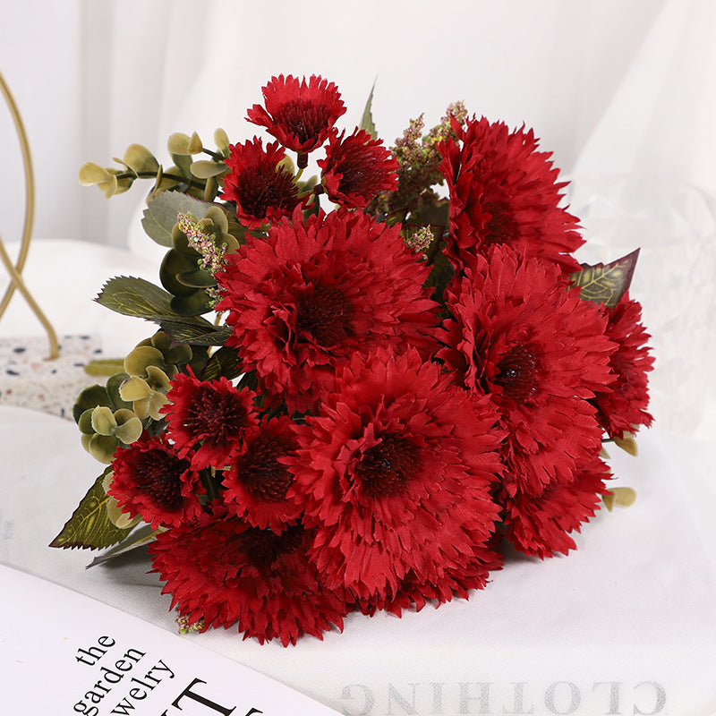 Bulk 11.8" Lifelike Artificial Chrysanthemum Mum Bush Silk Flowers for Table Centerpieces Wholesale