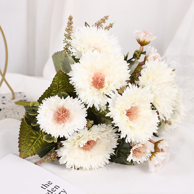 Bulk 11.8" Lifelike Artificial Chrysanthemum Mum Bush Silk Flowers for Table Centerpieces Wholesale