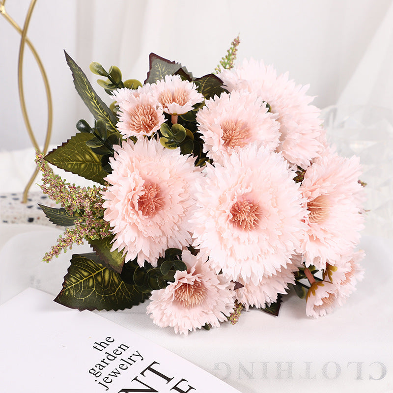 Bulk 11.8" Lifelike Artificial Chrysanthemum Mum Bush Silk Flowers for Table Centerpieces Wholesale
