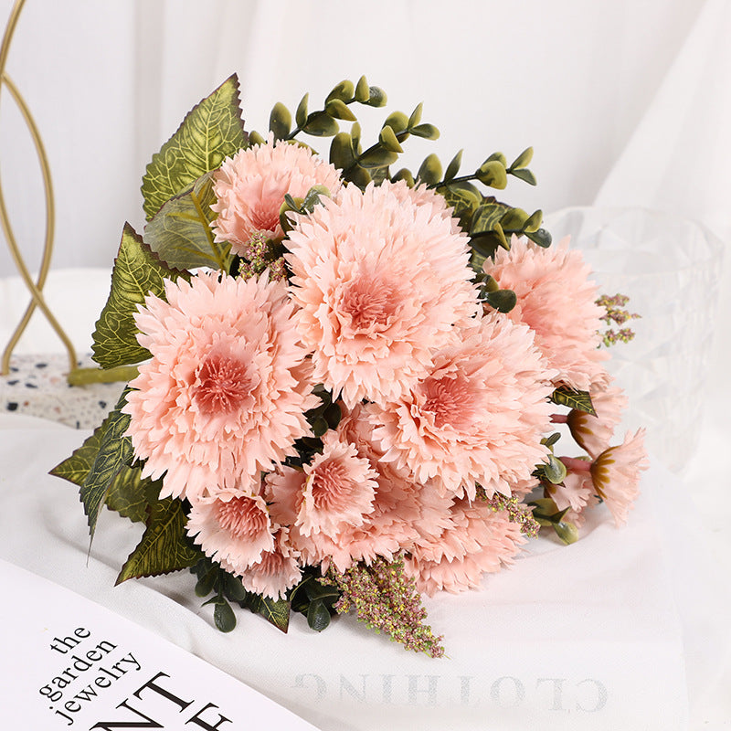Bulk 11.8" Lifelike Artificial Chrysanthemum Mum Bush Silk Flowers for Table Centerpieces Wholesale