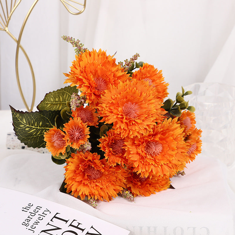 Bulk 11.8" Lifelike Artificial Chrysanthemum Mum Bush Silk Flowers for Table Centerpieces Wholesale