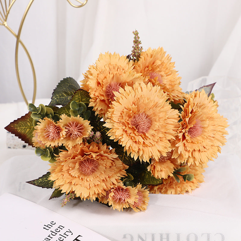 Bulk 11.8" Lifelike Artificial Chrysanthemum Mum Bush Silk Flowers for Table Centerpieces Wholesale