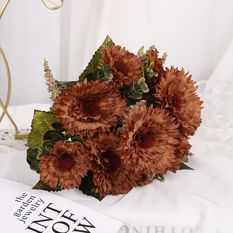 Bulk 11.8" Lifelike Artificial Chrysanthemum Mum Bush Silk Flowers for Table Centerpieces Wholesale