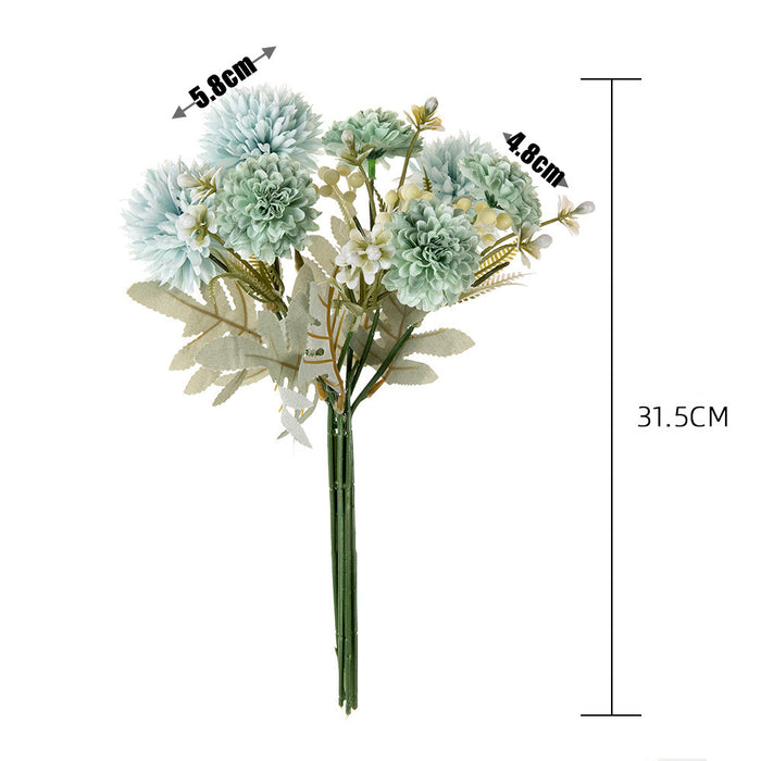 Bulk 12.4" Artificial Mixed Bouquet with Pompon Chrysanthemums, Dahlias and Berries Wholesale